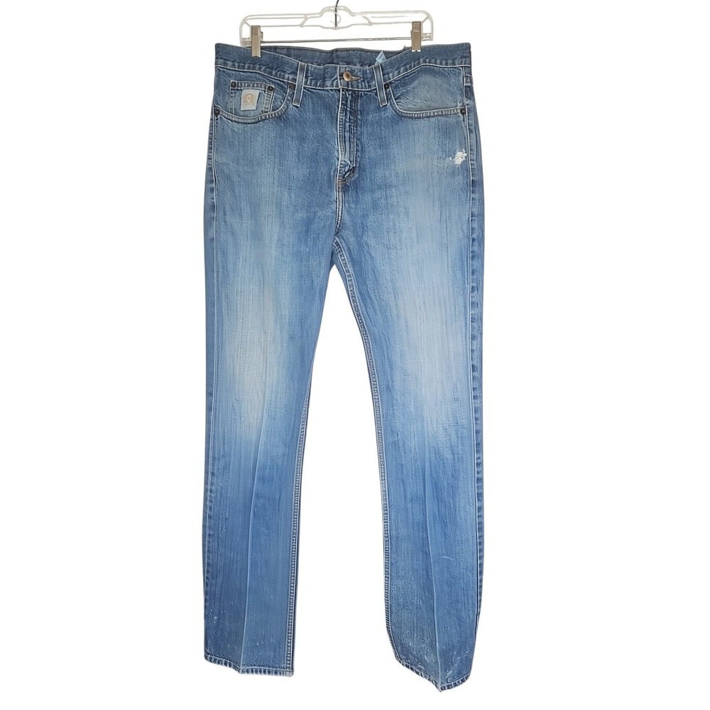 Cinch Up Jeans 38x38 Blue Denim Straight Leg Distressed Western Workwear